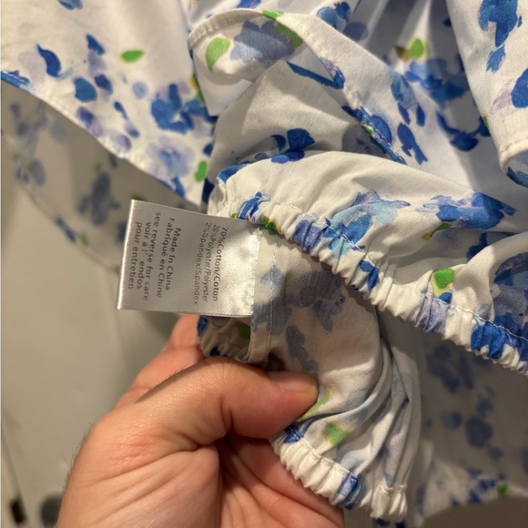 Caroline Constas Ruffle Off The Shoulder Floral Crop Top, - Picture 4 of 4